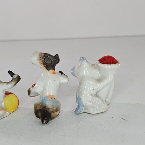 Vintage Japan Ceramic Dog Band Figurines Set Of 4 Drums Accordion Cymbal Trumpet - Picture 6 of 7